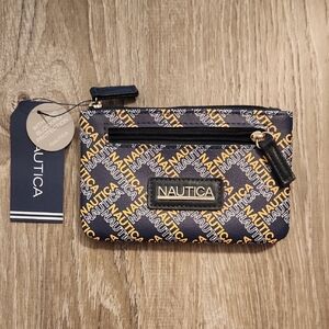 Nautica Black and Orange Logo Pouch